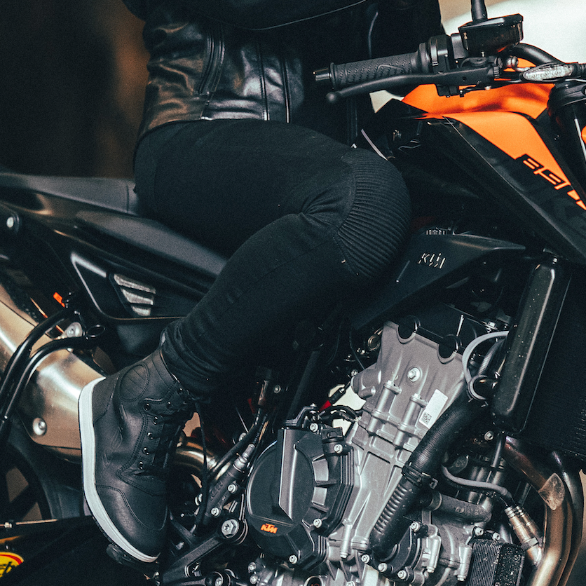 Motogirl Ribbed knee motorlegging AA-keur Level 2 dames motorbroek - zwart  - Maat 48