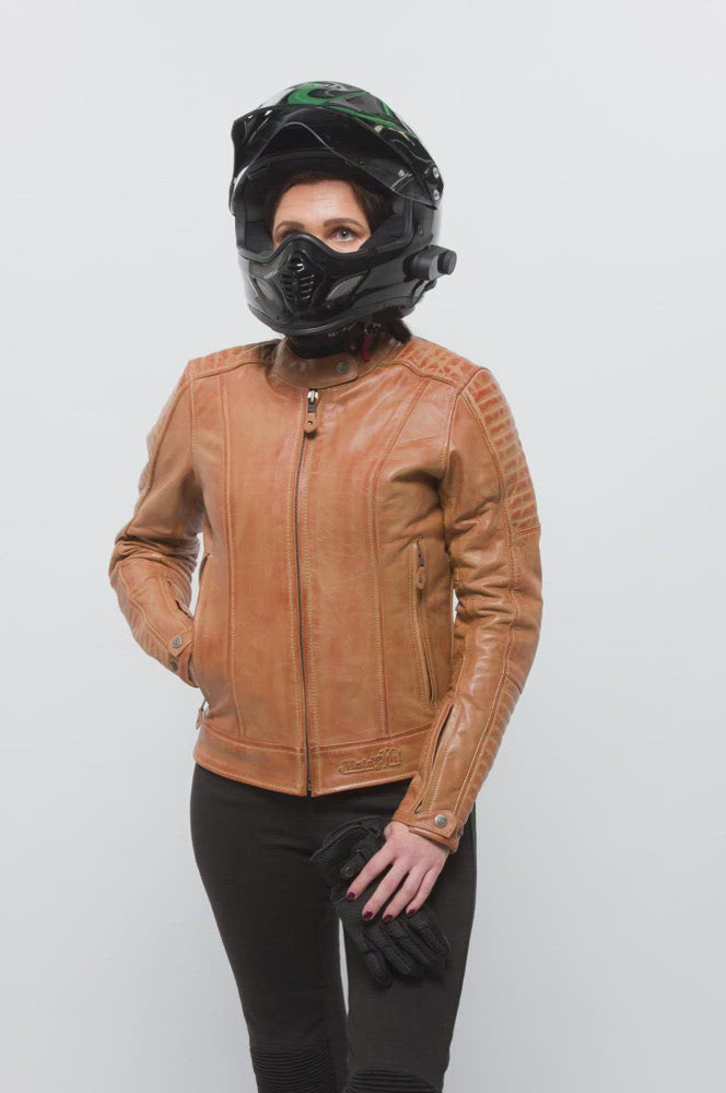Valerie Camel Leather Jacket