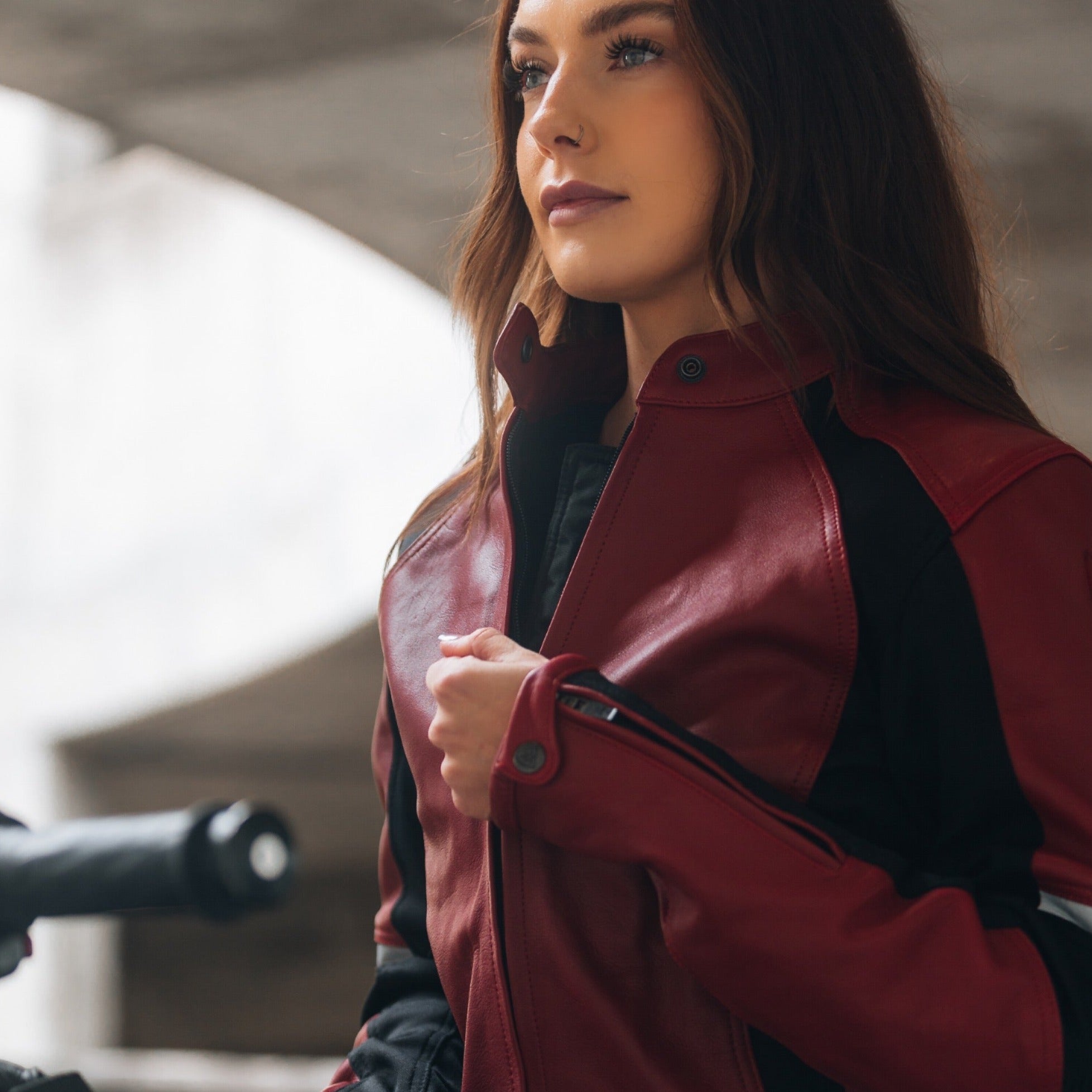 Fiona Red Leather Jacket – MotoGirl Ltd